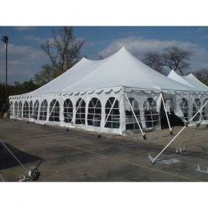 40x40, 40x60, 40x80, 40x100, & 40x120' High Peak Tension Pole Tent ...