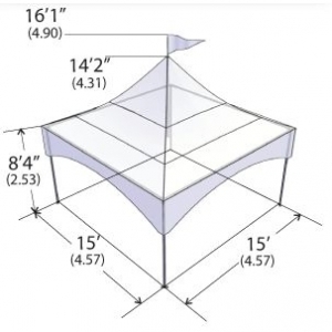 Warner Shelter Peak Marquee Tent 15’ X 15’