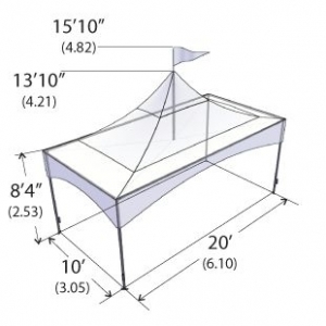Warner Shelter Peak Marquee Tent 10’ X 20’