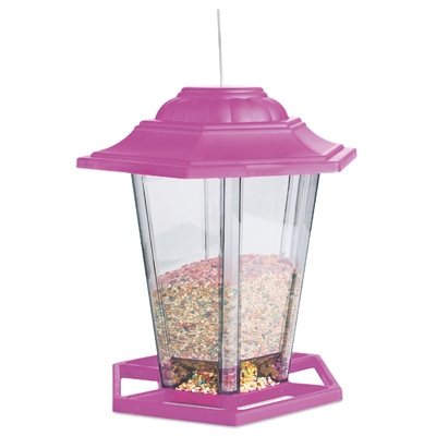 Audubon Pink Plastic Lantern Bird Feeder Starkie Bros